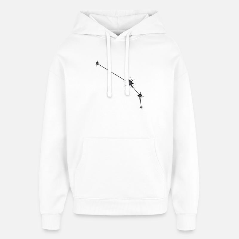 Widder Stern Sternbild Sternzeichen Schwarz & Grau - Oversized Unisex Hoodie von Stanley/Stella - Weiß