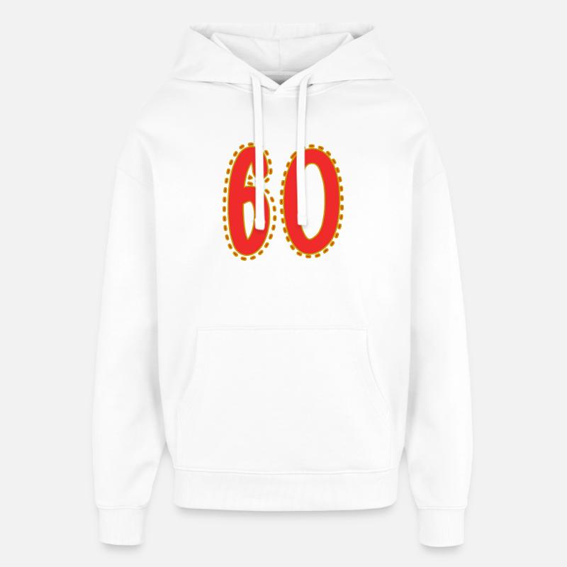 Design Anniversaire Chiffres 60 - Sweat à capuche unisexe Stanley/Stella Oversized - blanc