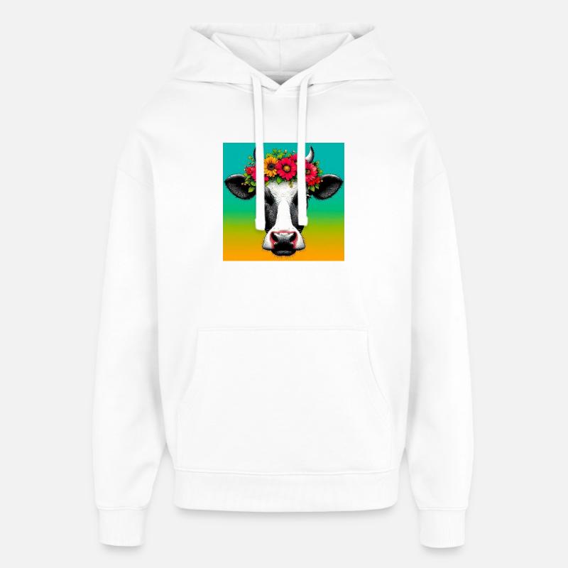 cow - Oversized Unisex Hoodie by Stanley/Stella - white