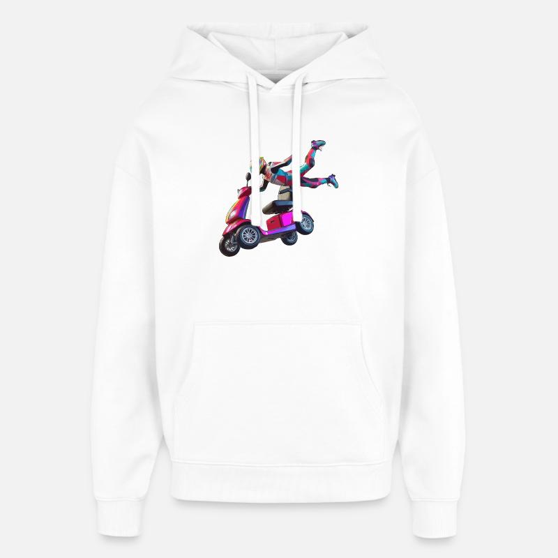 Cascade en scooter de mobilité - Sweat à capuche unisexe Stanley/Stella Oversized - blanc