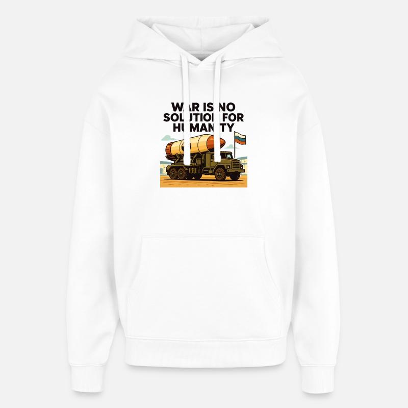 War is not a solution - Oversized Unisex Hoodie by Stanley/Stella - white
