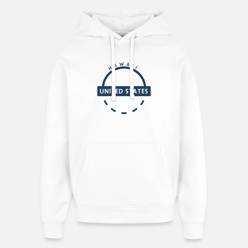 Emblème d’Hawaï aux États-Unis - Sweat à capuche unisexe Stanley/Stella Oversized - blanc