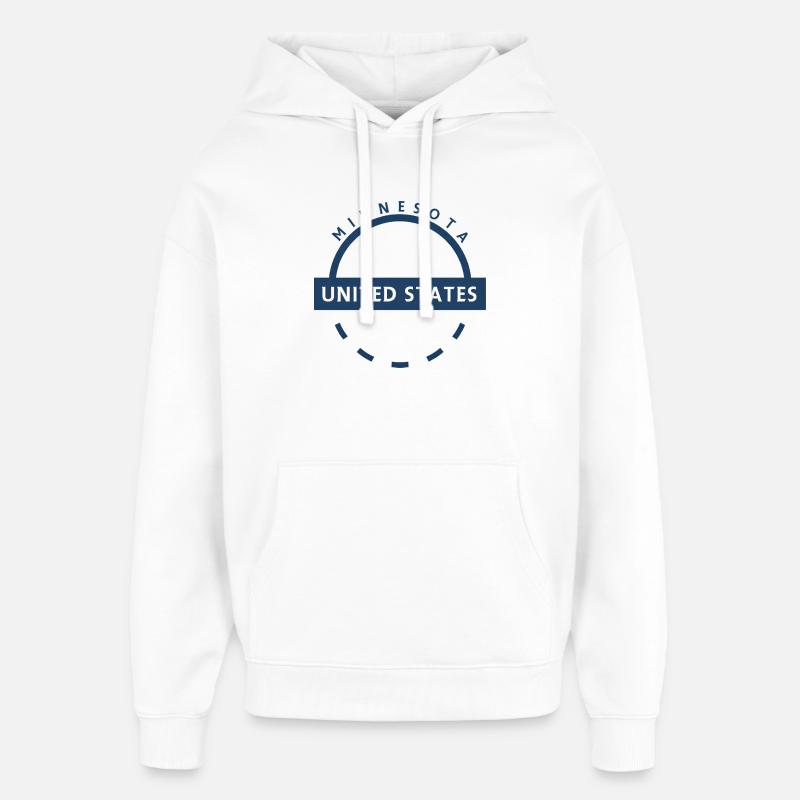 Emblème du Minnesota USA - Sweat à capuche unisexe Stanley/Stella Oversized - blanc
