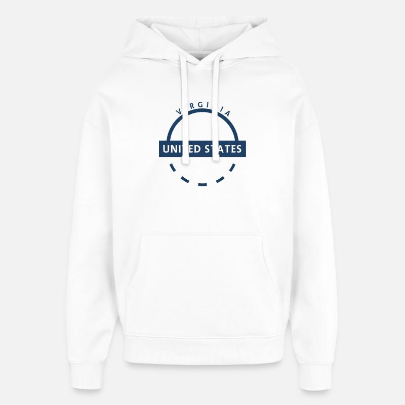 Insigne de l’État de Virginie Bleu - Sweat à capuche unisexe Stanley/Stella Oversized - blanc