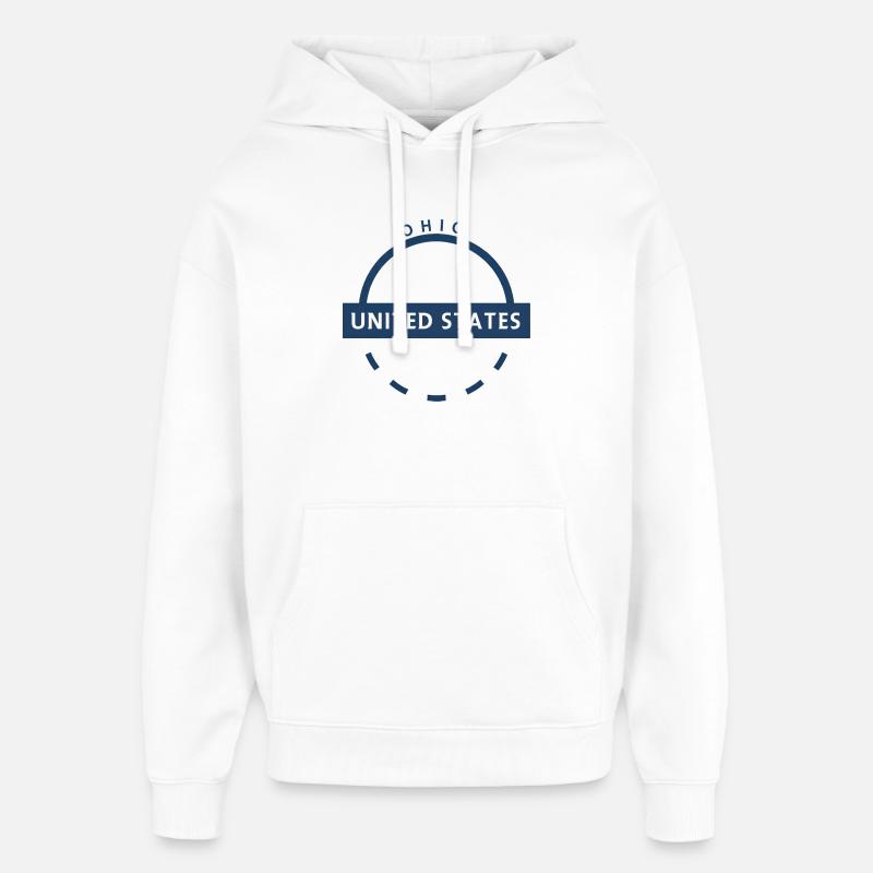 Emblème de l'Ohio aux États-Unis - Sweat à capuche unisexe Stanley/Stella Oversized - blanc