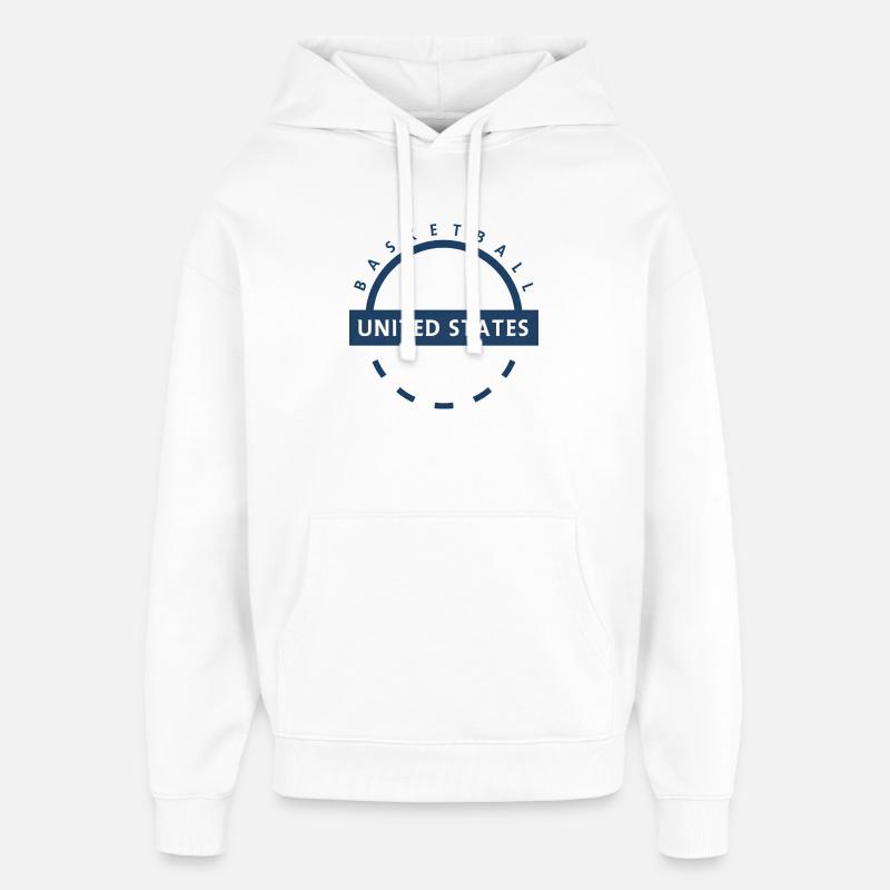 Basket-ball US Emblem Arc Logo - Sweat à capuche unisexe Stanley/Stella Oversized - blanc