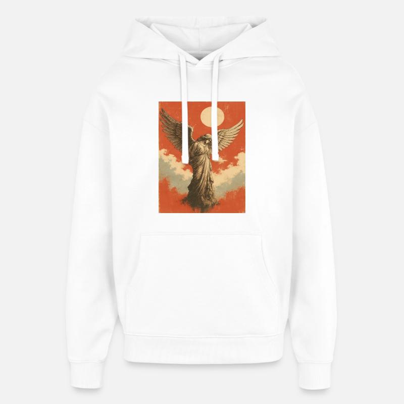 Ange avec Lune - Sweat à capuche unisexe Stanley/Stella Oversized - blanc