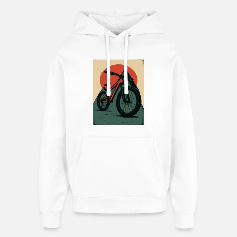VTT sous le soleil rouge - Sweat à capuche unisexe Stanley/Stella Oversized - blanc
