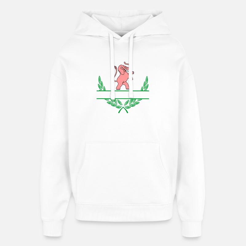 Éléphant rose avec espace de noms - Sweat à capuche unisexe Stanley/Stella Oversized - blanc