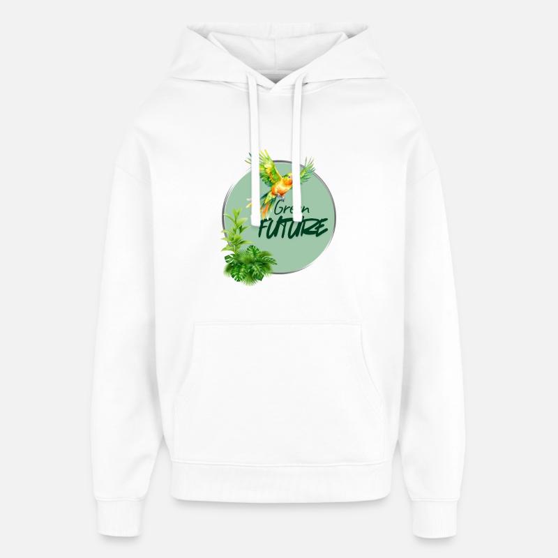 Avenir vert - Sweat à capuche unisexe Stanley/Stella Oversized - blanc