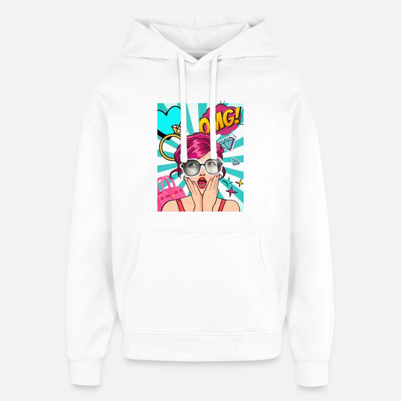 OMG_Pop_Art - Sweat à capuche unisexe Stanley/Stella Oversized - blanc