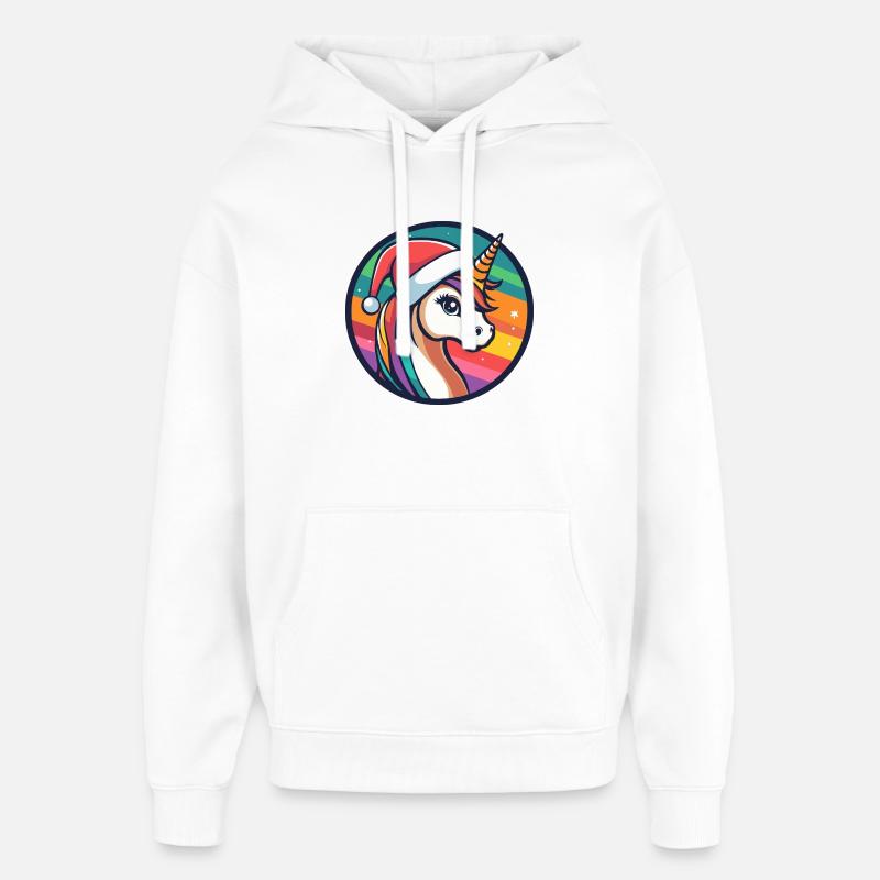 Unicorn Winter Magic - Oversized Unisex Hoodie by Stanley/Stella - white