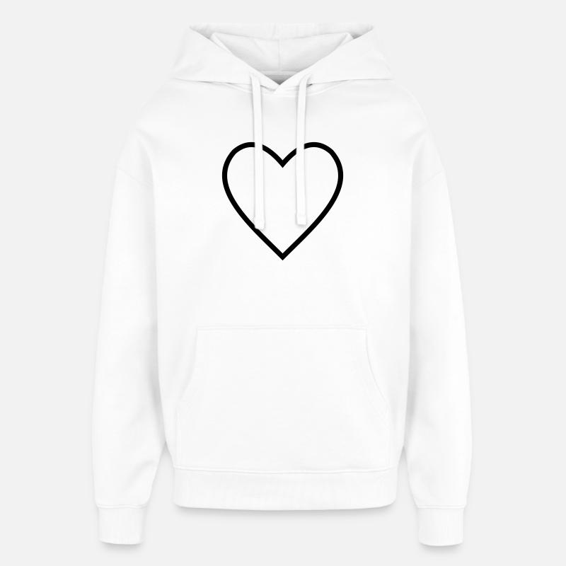 Trait de cœur - Sweat à capuche unisexe Stanley/Stella Oversized - blanc