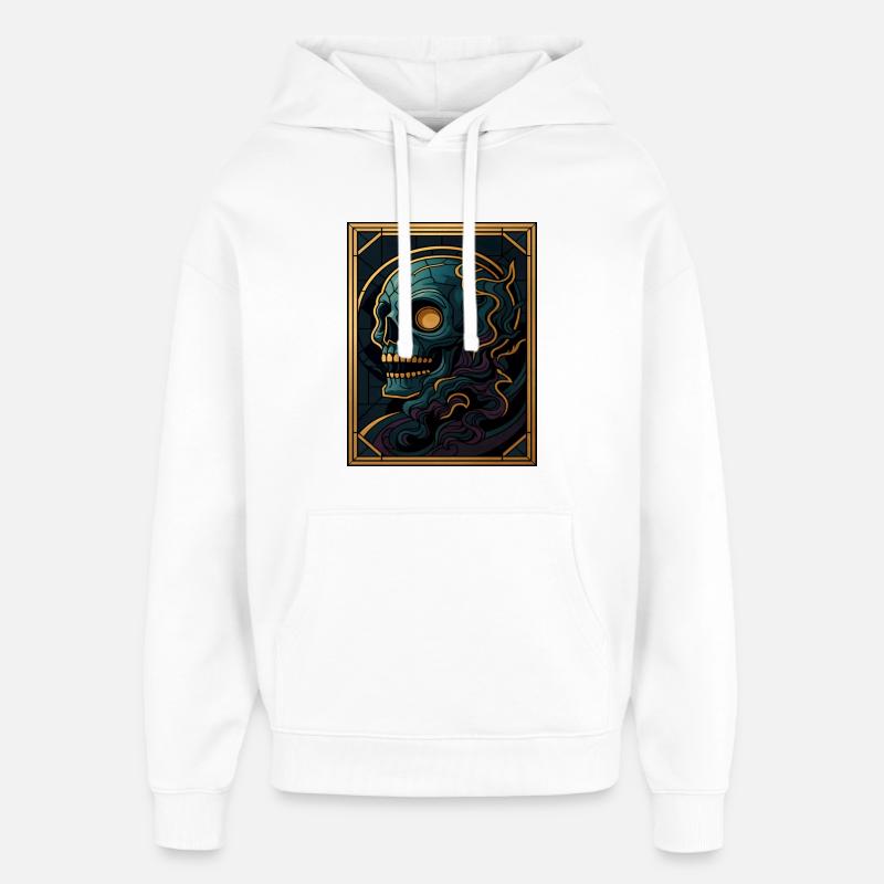 Crâne de fenêtre en verre - Sweat à capuche unisexe Stanley/Stella Oversized - blanc