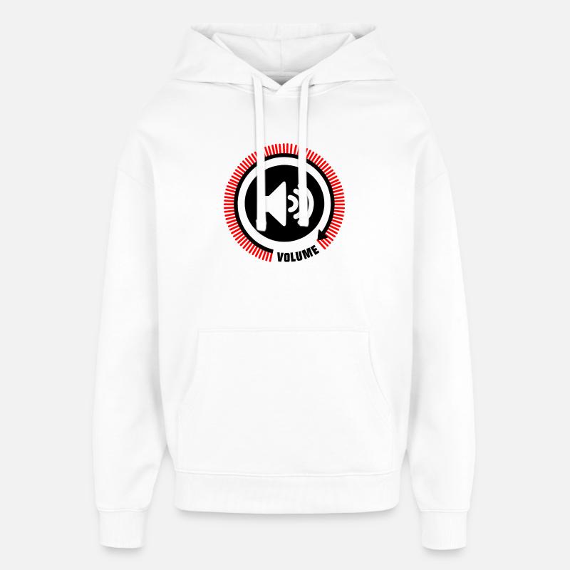 Lignes de volume des haut-parleurs - Sweat à capuche unisexe Stanley/Stella Oversized - blanc