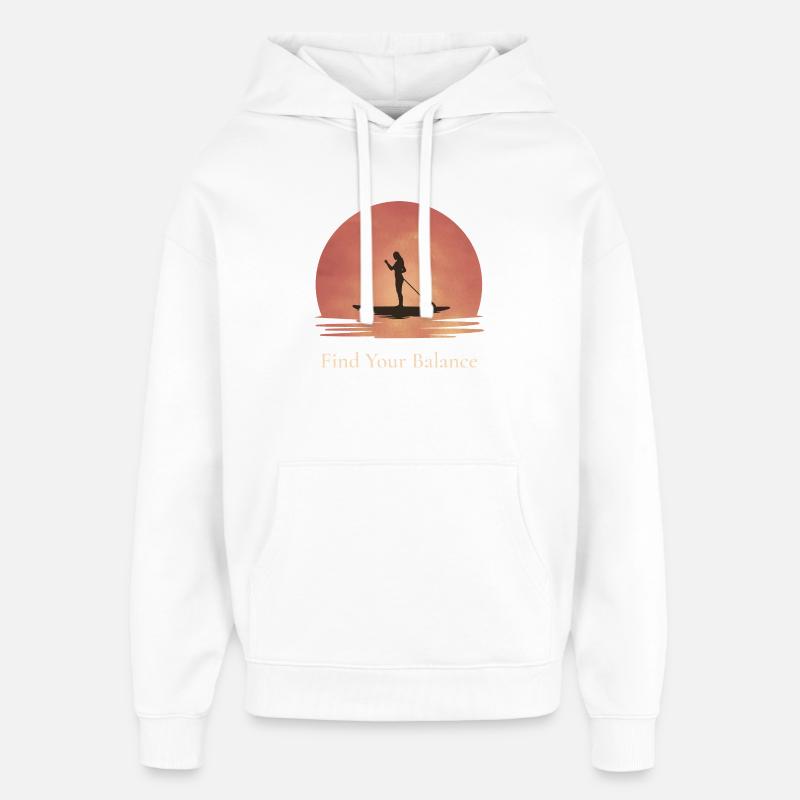 Trouvez votre équilibre – SUP Sunset - Sweat à capuche unisexe Stanley/Stella Oversized - blanc