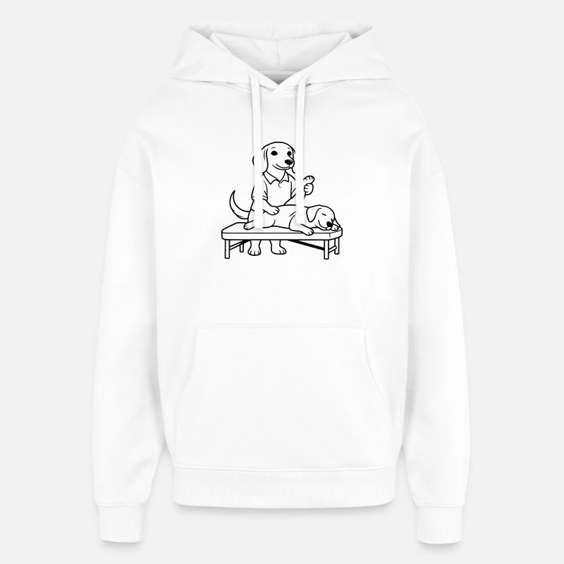 Teckel physiothérapeute - Sweat à capuche unisexe Stanley/Stella Oversized - blanc