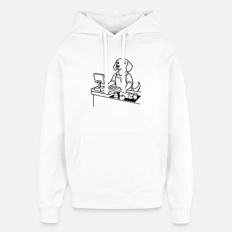 Caissière de chiens de supermarché - Sweat à capuche unisexe Stanley/Stella Oversized - blanc