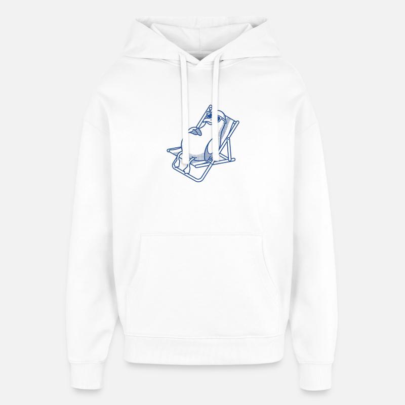 Penguin frissonne sur le banc - Sweat à capuche unisexe Stanley/Stella Oversized - blanc
