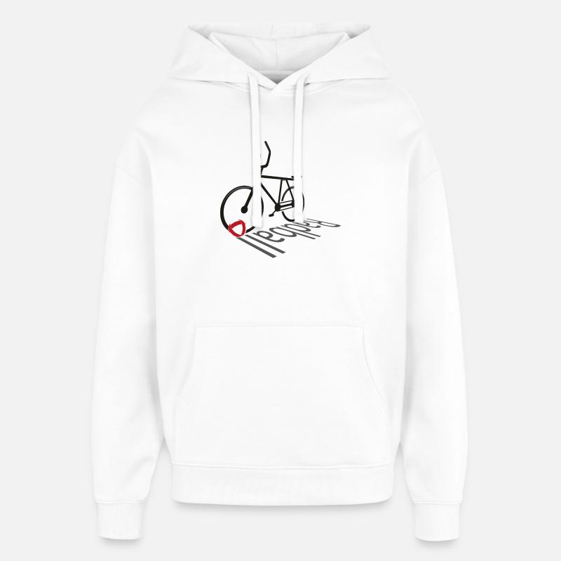 Cyclisme, Cyclball, Cyclisme en salle, Évolution - Sweat à capuche unisexe Stanley/Stella Oversized - blanc