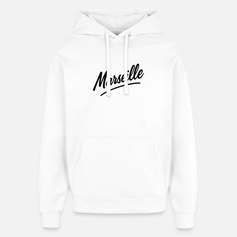 Marseille Script Swing - Oversized Unisex Hoodie by Stanley/Stella - white