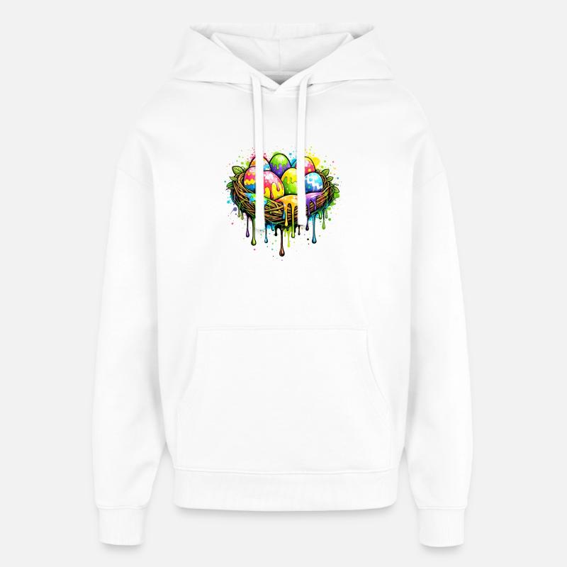 Buntes Osternest im Graffiti Stil  - Oversized Unisex Hoodie von Stanley/Stella - Weiß