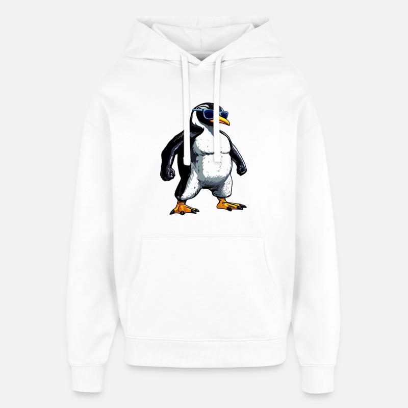 Penguin Bodybuilder - Sweat à capuche unisexe Stanley/Stella Oversized - blanc