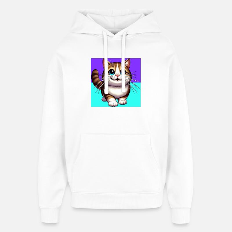 chat - Sweat à capuche unisexe Stanley/Stella Oversized - blanc