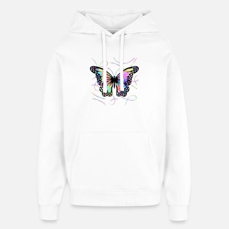 papillon - Sweat à capuche unisexe Stanley/Stella Oversized - blanc