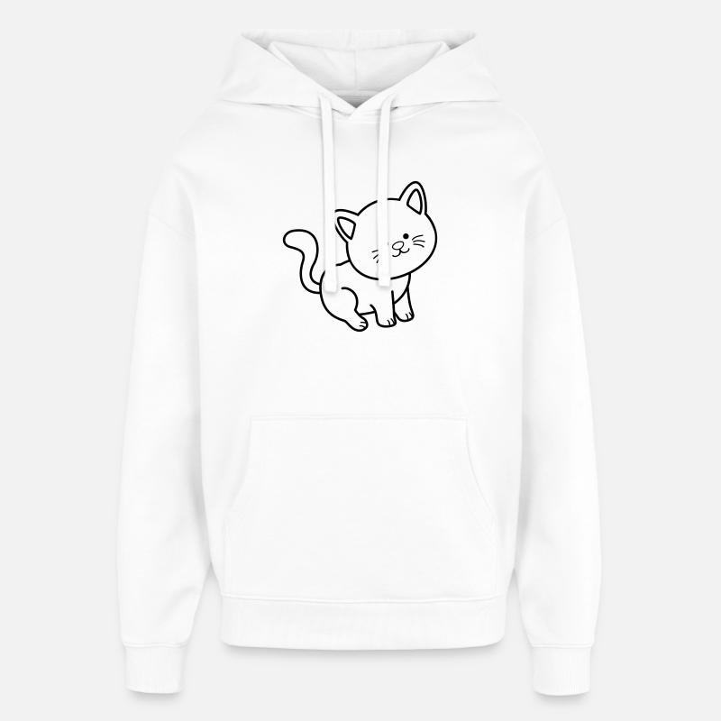 Chat Chat - Sweat à capuche unisexe Stanley/Stella Oversized - blanc