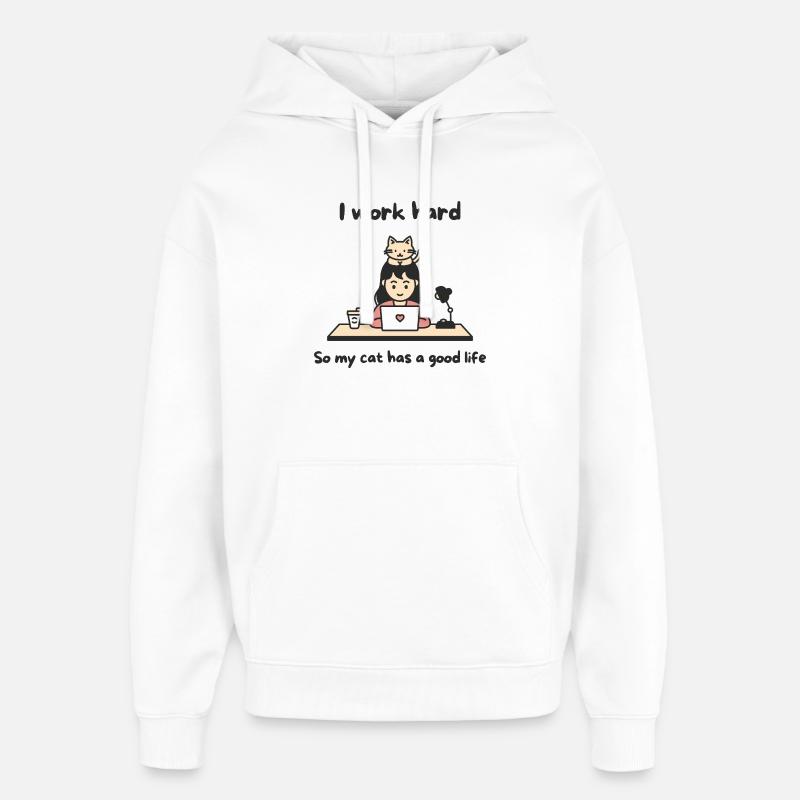 Bourreau de Chat Agité - Sweat à capuche unisexe Stanley/Stella Oversized - blanc