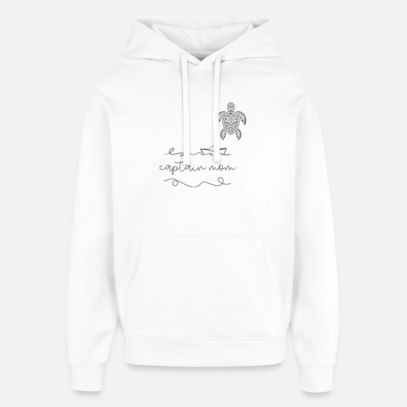 Tortue Tribal Gravée - Sweat à capuche unisexe Stanley/Stella Oversized - blanc