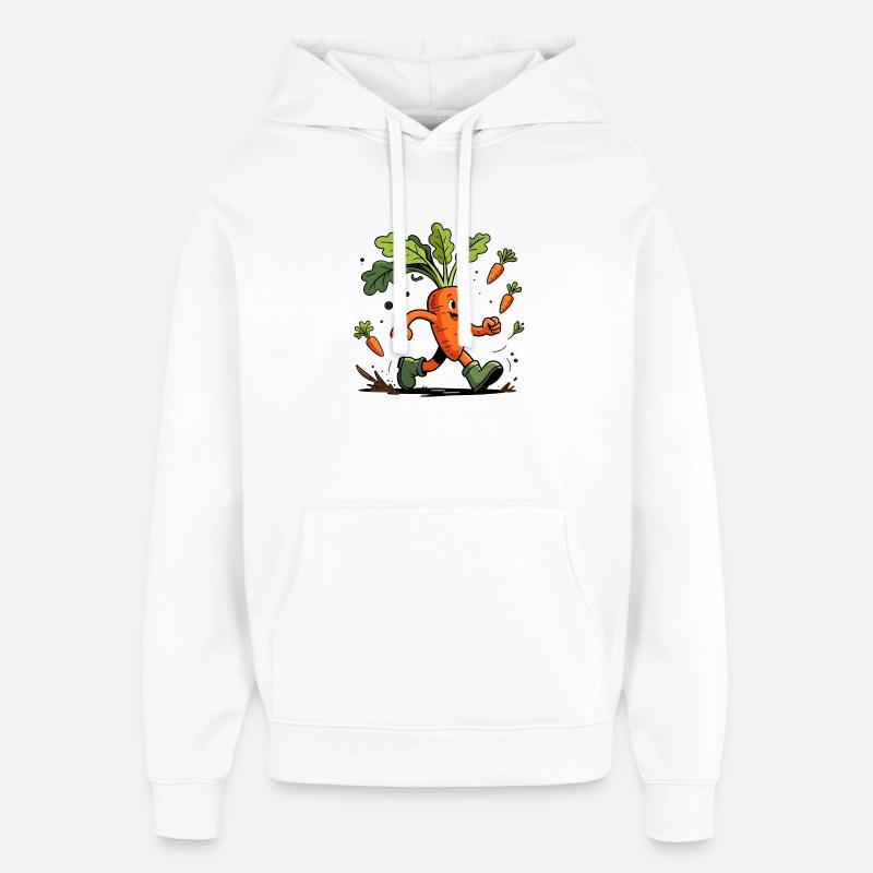 Jardinier carotte dynamique fun - Sweat à capuche unisexe Stanley/Stella Oversized - blanc