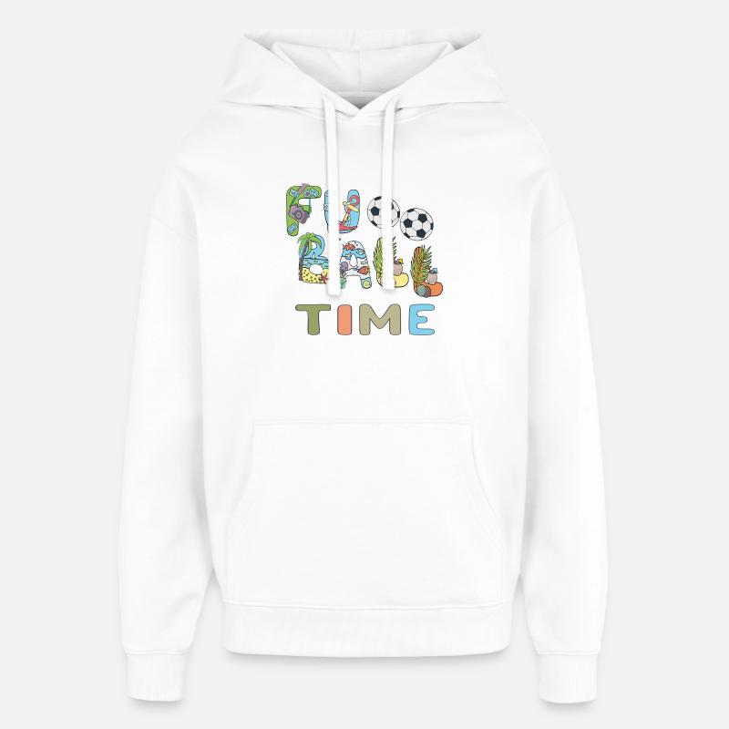 Temps de football - Sweat à capuche unisexe Stanley/Stella Oversized - blanc