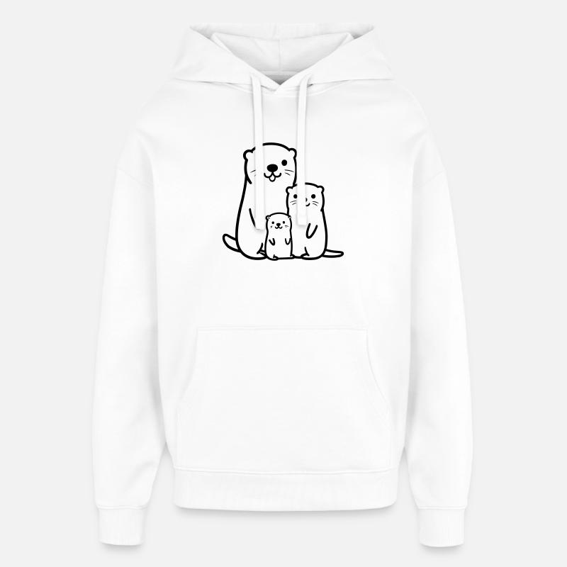 Loutre - Sweat à capuche unisexe Stanley/Stella Oversized - blanc