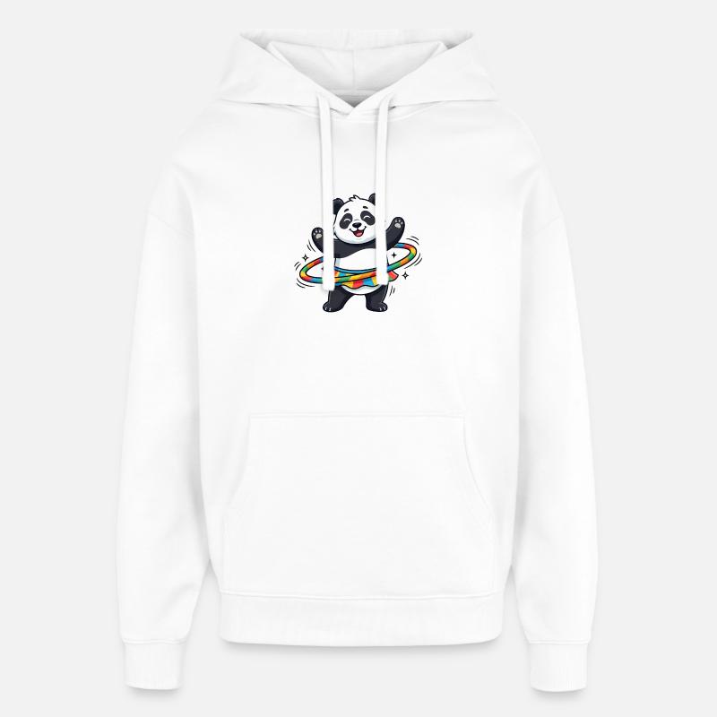 Rainbow Panda Hula-Hoop - Oversized Unisex Hoodie von Stanley/Stella - Weiß
