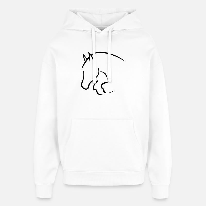 Springpferd - Oversized Unisex Hoodie von Stanley/Stella - Weiß