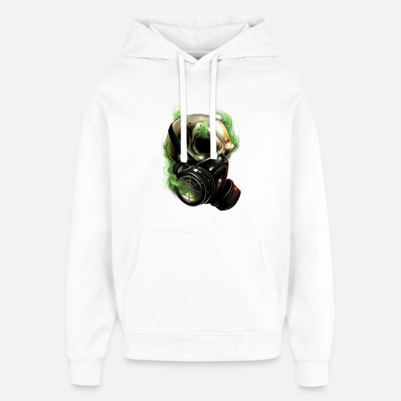 Gaz skull - Sweat à capuche unisexe Stanley/Stella Oversized - blanc