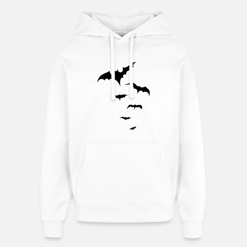 Les chauves-souris d’Halloween, a demandé - Sweat à capuche unisexe Stanley/Stella Oversized - blanc