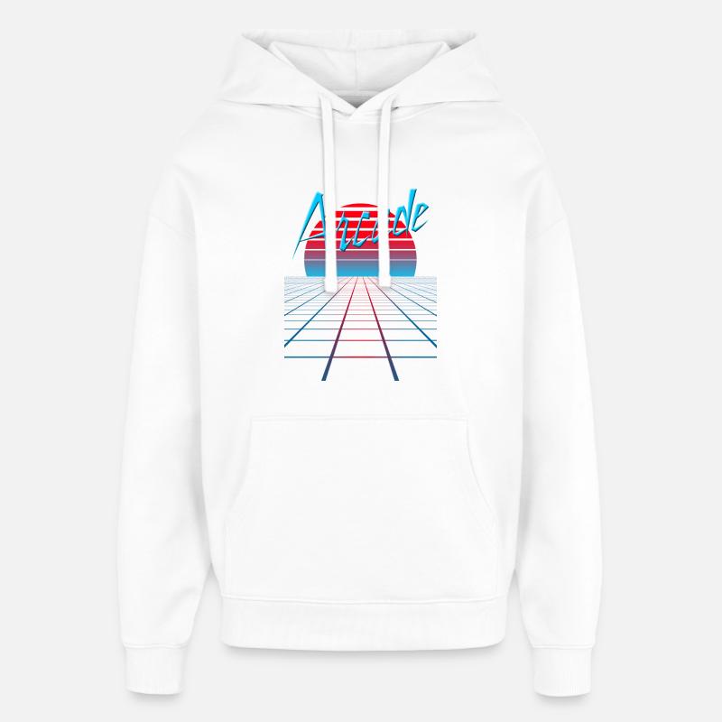 NERDY pour toujours - Arcade - Sweat à capuche unisexe Stanley/Stella Oversized - blanc