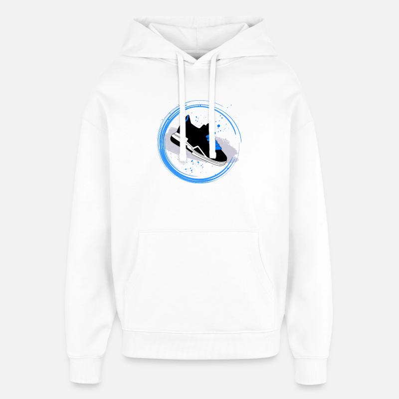 Splash de baskets en cercle - Sweat à capuche unisexe Stanley/Stella Oversized - blanc