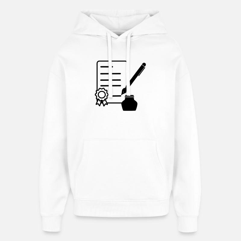 Contrat avec joint laqué - Sweat à capuche unisexe Stanley/Stella Oversized - blanc