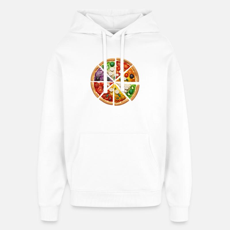 Regenbogenpizza Segmente - Oversized Unisex Hoodie von Stanley/Stella - Weiß