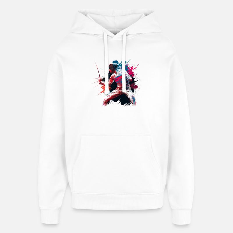 Couleur Explosif Escrimeur Graffiti - Sweat à capuche unisexe Stanley/Stella Oversized - blanc