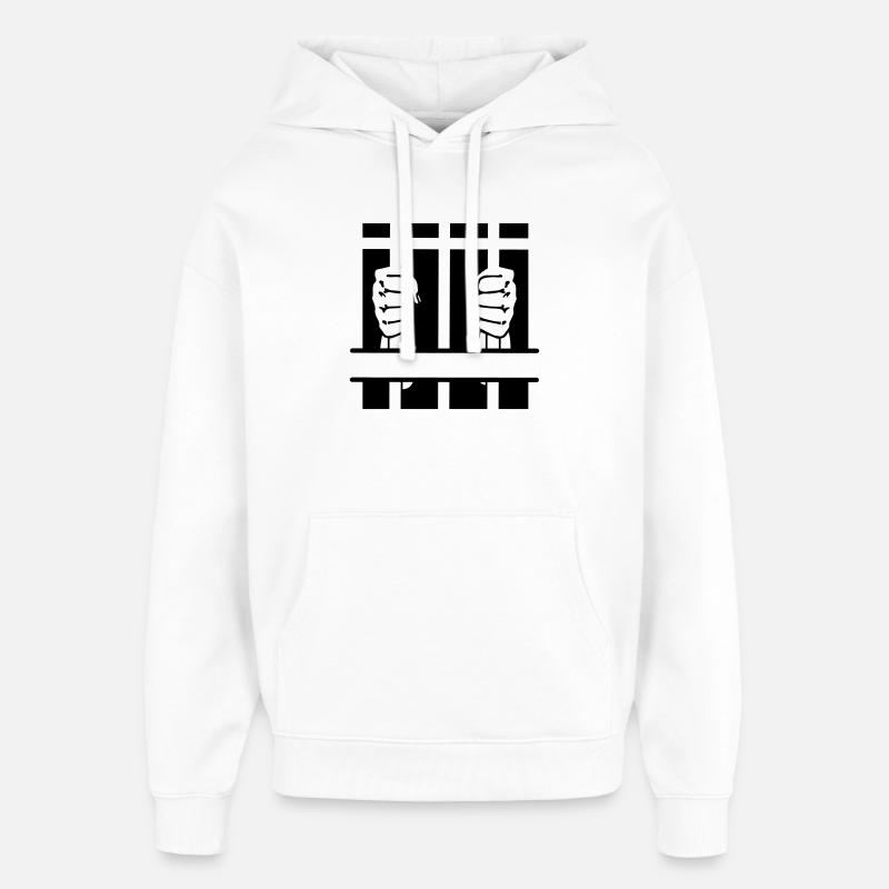 Zwei Fäuste hinter Gittern und Leerzeichen - Oversized Unisex Hoodie von Stanley/Stella - Weiß