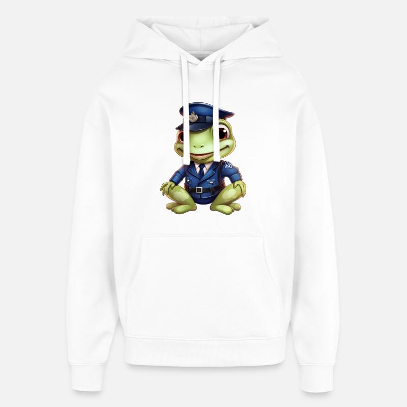 Grenouille Policier - Sweat à capuche unisexe Stanley/Stella Oversized - blanc