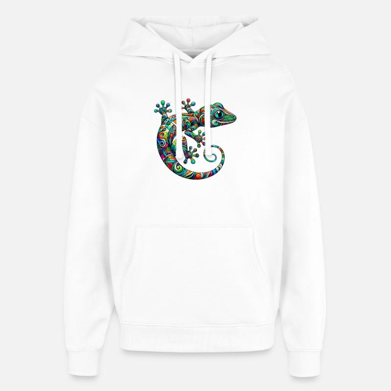 Gecko - Sweat à capuche unisexe Stanley/Stella Oversized - blanc