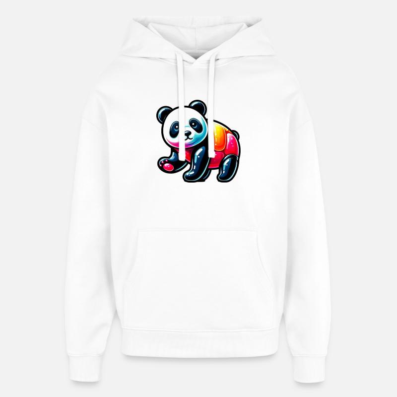 Panda - Sweat à capuche unisexe Stanley/Stella Oversized - blanc