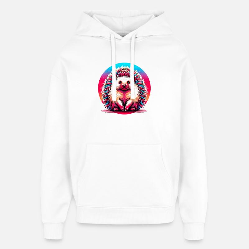 Hérisson - Sweat à capuche unisexe Stanley/Stella Oversized - blanc