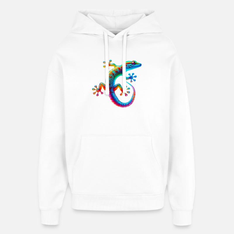 Gecko - Oversized Unisex Hoodie von Stanley/Stella - Weiß